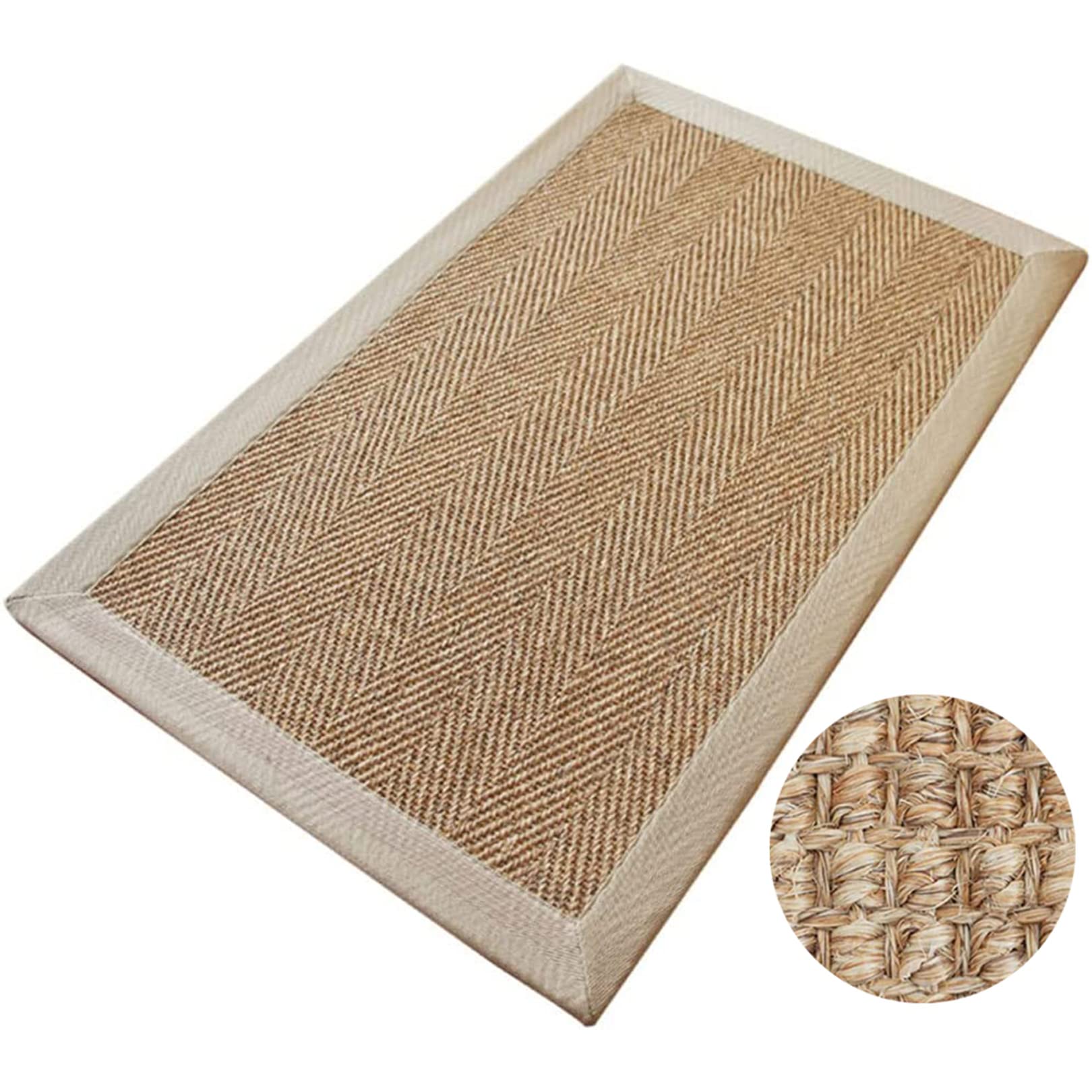 Tapis de porte moderne en jute artisanat haut de gamme et sisal tissé