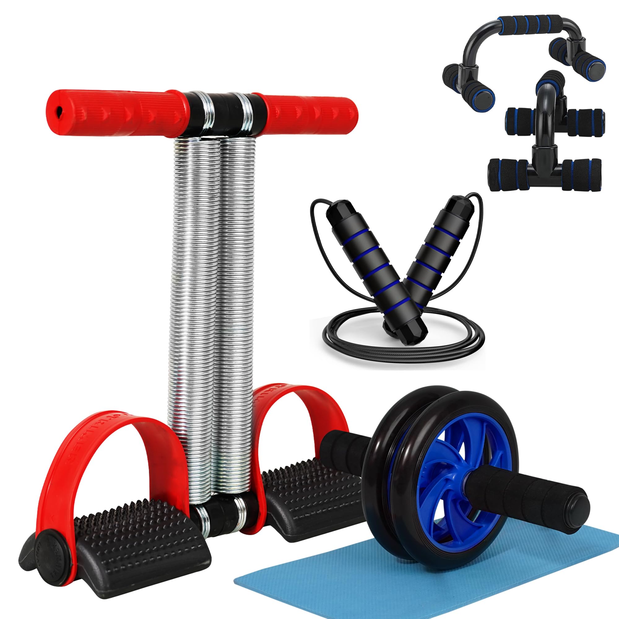 Quick Fit Double Spring Tummy Trimmer with Foldable Push up Bar Exerciser with Abs Roller & Skipping Rope Combo | Gym and Fitness | Full Body Workout Kit | Fitness Accessories | Exercise Equipment-image-24