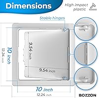 Vista 2 de Panel de acceso para paneles de yeso, 10 x 10 pulgadas, cubierta de orificio de pared, puerta de acceso, panel de acceso de fontanería para paneles