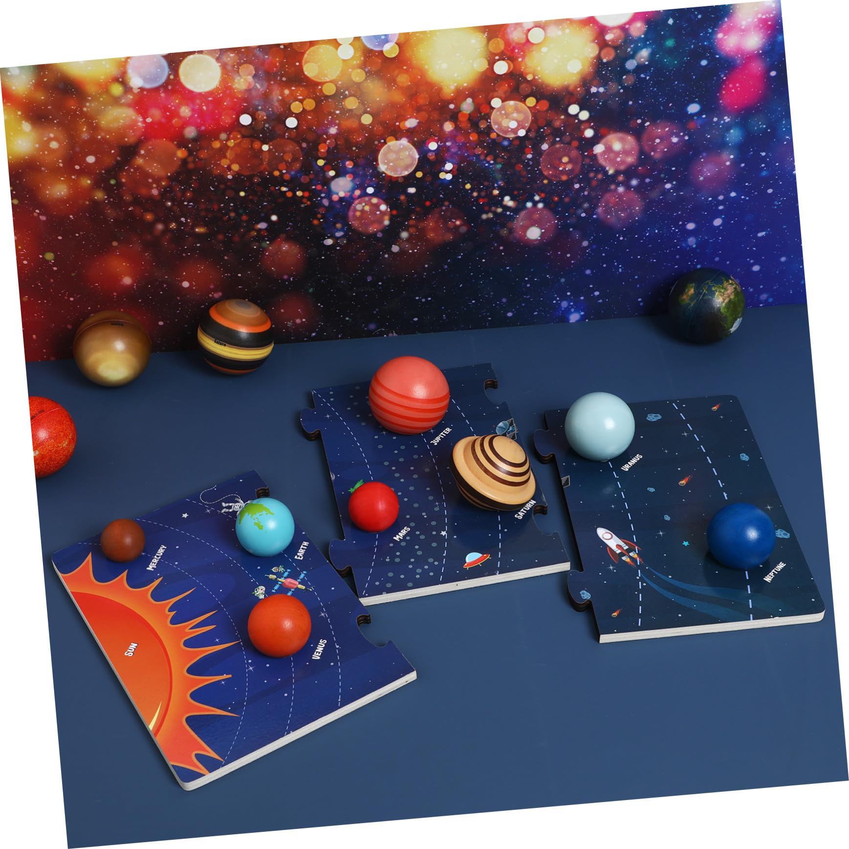 Puzzle Solare in Legno, 8 Pianeti, Gioco Educativo | Superficie Liscia, Lavorazione Accurata, Apprendimento Spaziale per Bambini