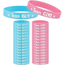Gender Reveal Party Decoration Gender Announcement Stickers Team Girl or Boy Bracelets & Gender Reveal Pins Games Party Bag