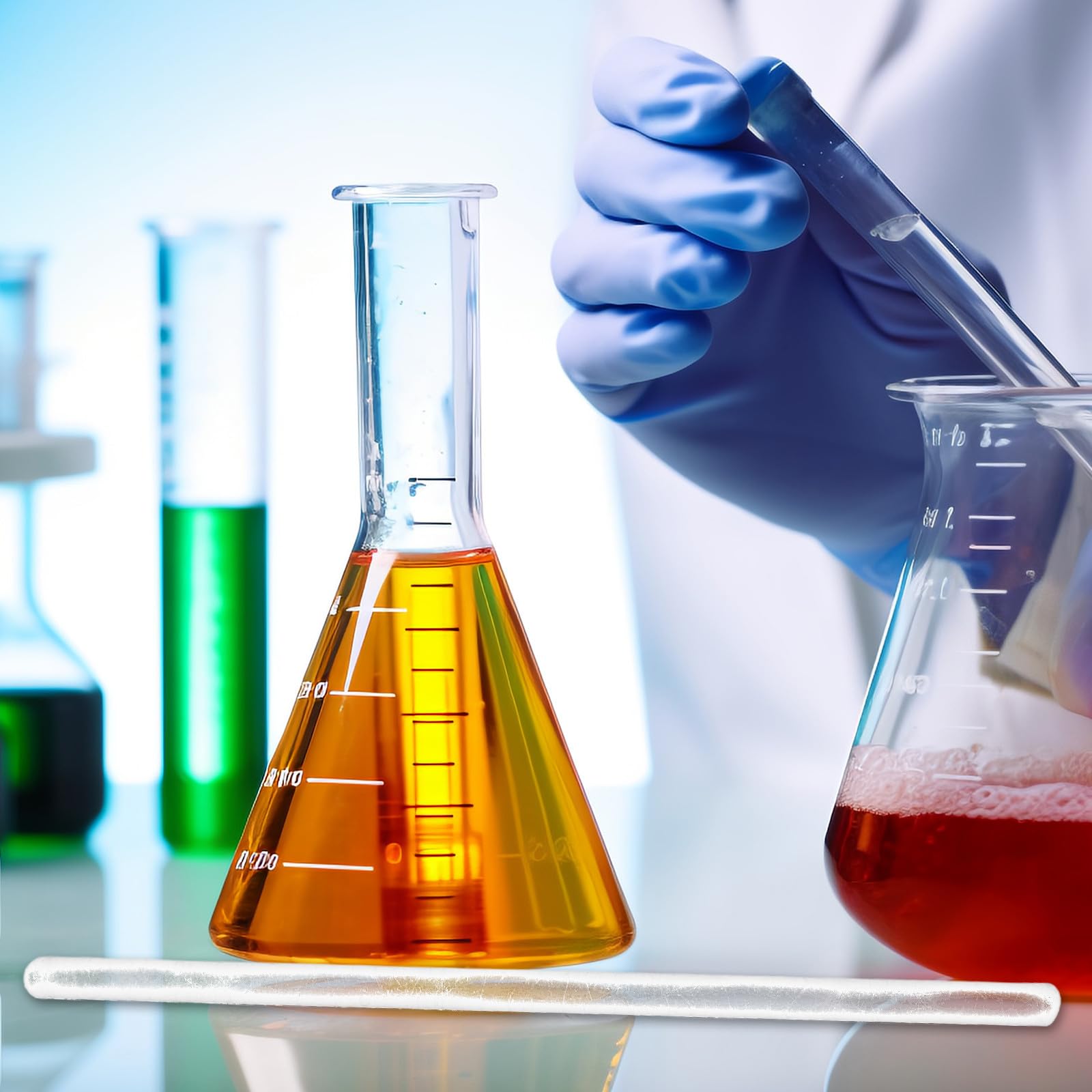 INOOMP Set 20 Pezzi Bastoncini di Agitazione da Laboratorio in Vetro Borosilicato 15 CM Trasparente, Strumenti di Agitazione per Forniture di Laboratorio Scientifico Riutilizzabile