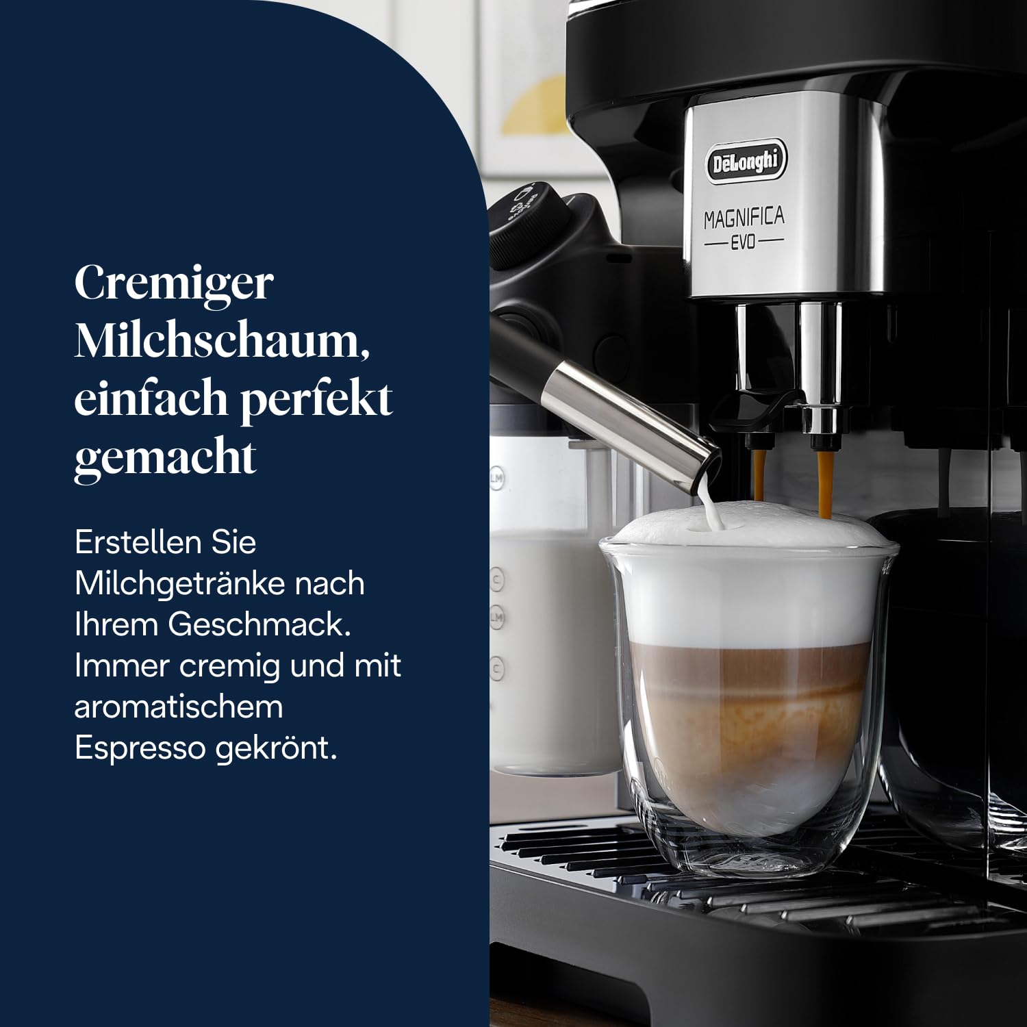 De’Longhi Magnifica Evo Kaffeevollautomat mit LatteCrema, 7 One-Touch-Getränke, Schwarz ECAM292.81.B