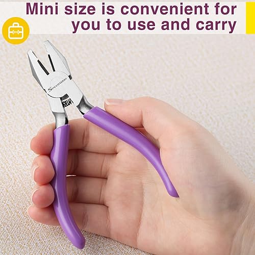 Miniatura 84 de SPEEDWOX Alicates de punta de aguja doblada con mandíbula dentada, alicates de punta larga doblados, alicates removedores de aguja, herramientas