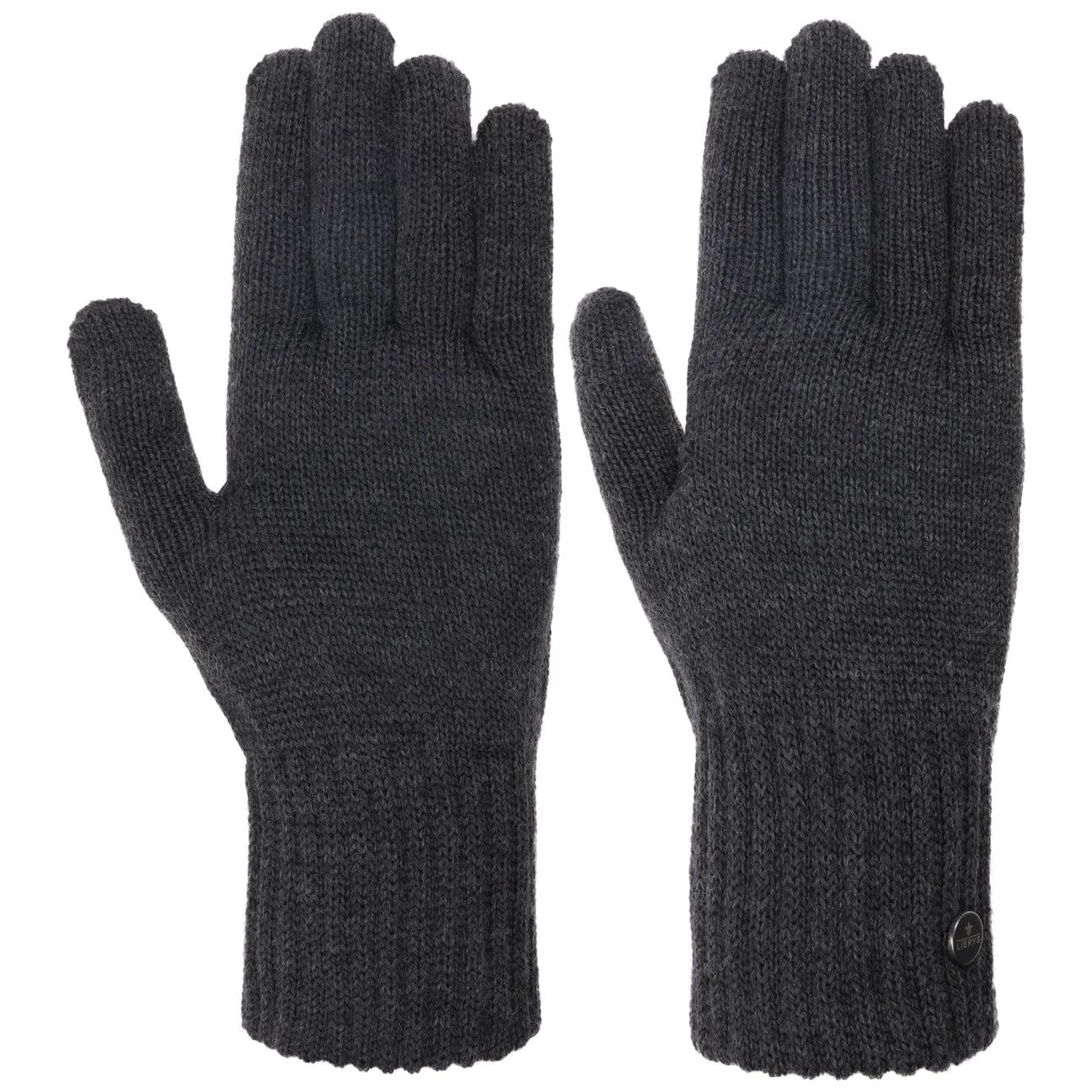 Lierys Guantes de punto con dedos merino unicolor Hecho en Italia Hombre Otono Invierno