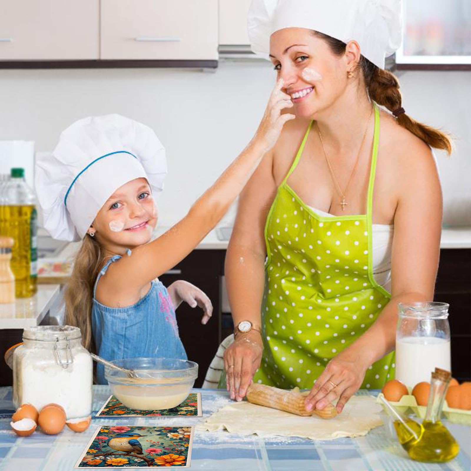 Paquete de 6 paños de cocina suecos para cocina, reutilizables, toallas de papel, lavables, absorbentes de celulosa, toallitas de esponja de secado rápido, paños de cocina decorativos, sin olor,