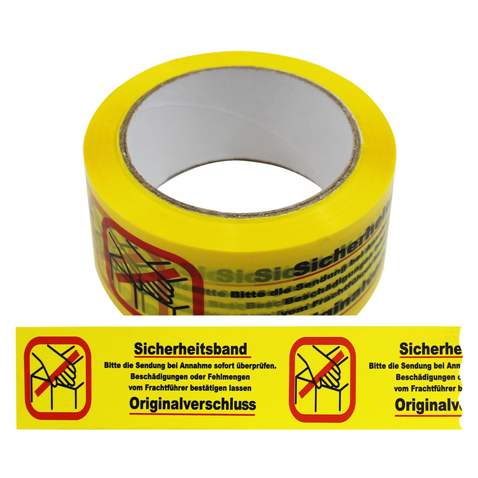 36 Rollen Klebeband Sicherheitsband - Bitte die Sendung bei Annahme Paketband Packband Warnband Hinweisklebeband