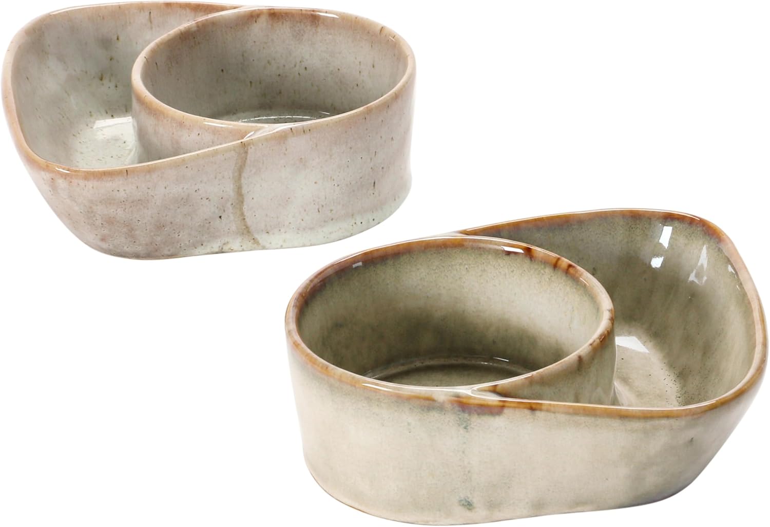 Creative Co-Op Stoneware Cracker & Soup Bowl, Reactive Glaze, 2 Colors (Each One Will Vary)