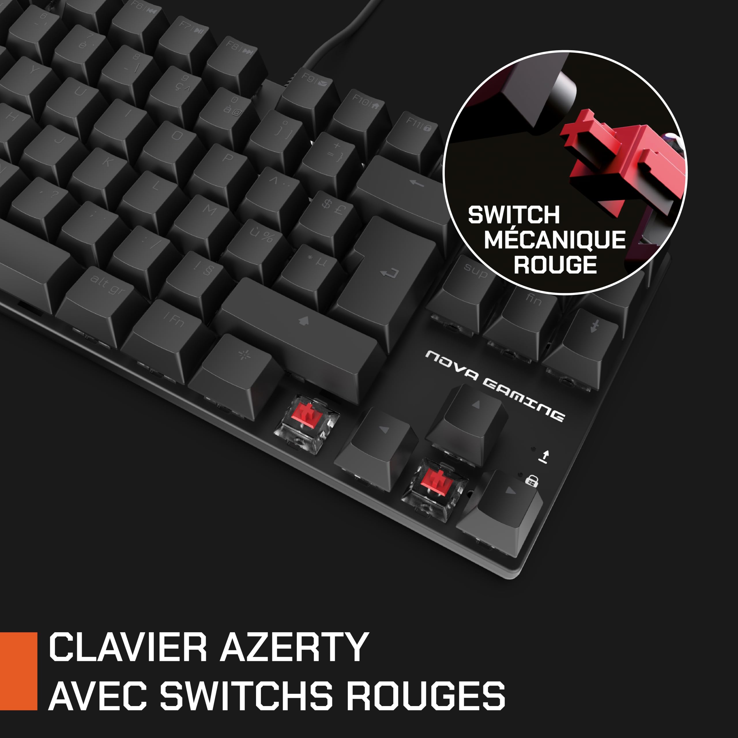 Tastiera Gaming Nacon Meccanica Retroilluminata AZERTY - PC, Macro E Tasti Rapidi - Metallica