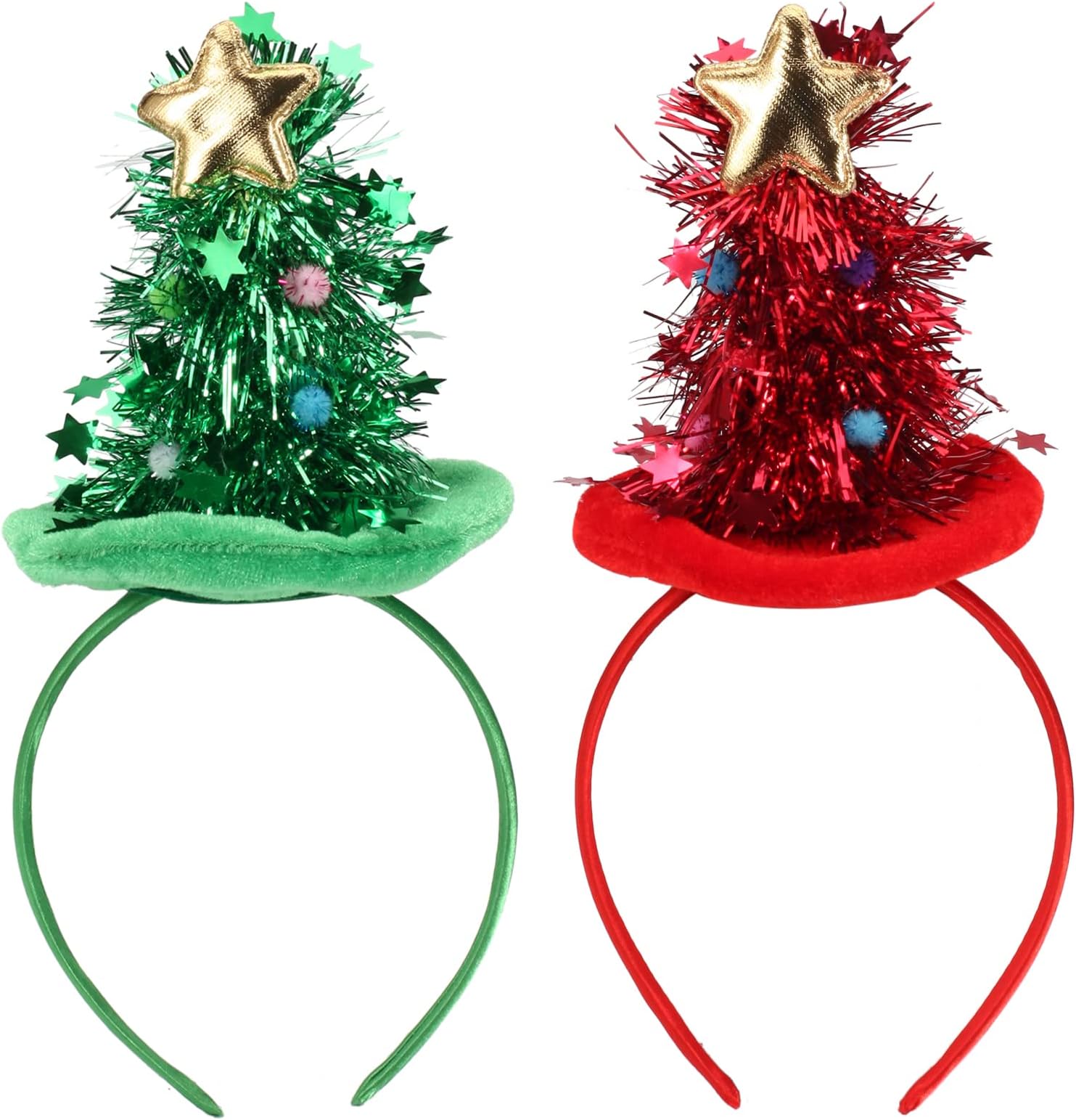 BudsmileChristmas Headbands Sequins Xmas Headwear Reindeer Antler Hats Cute Costume Hairbands for Christmas Holiday