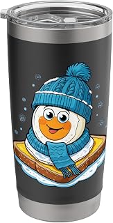 Fried Egg on Toast, Winter Hat – Cute Breakfast Character Stainless Steel Insulated Tumbler