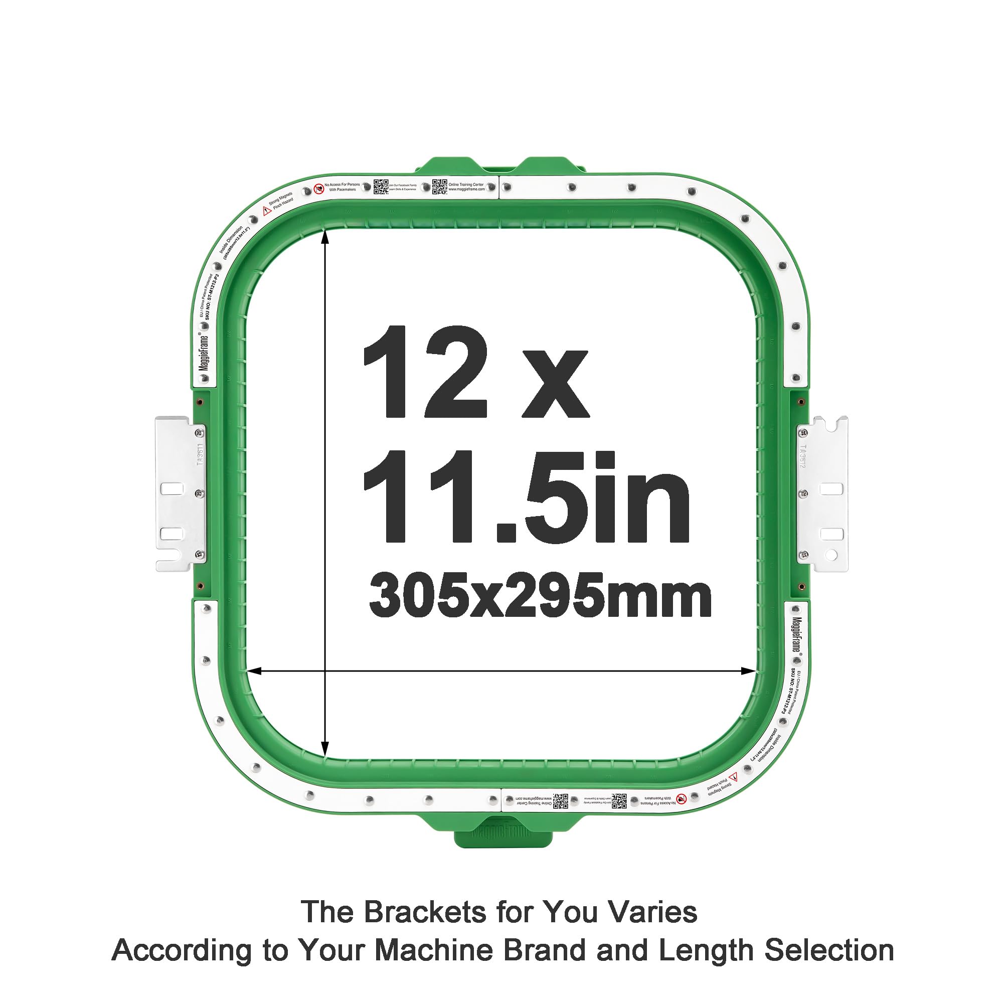Brewland Bastidor de bordado magnético 305x295mm para BAI V22 V22-2 M22 | Compatible con BAI KESI 1204/1504, KESI 1206/1506; 12x11.5inch