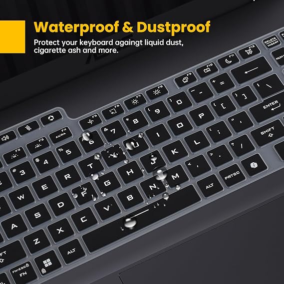 2PCS Keyboard Cover Skin for ASUS TUF Gaming F16(2025) Gaming Laptop 16 | FX608 Series FX608JHR FX608JPR FX608LP / A16 FA608UP FA608UM,TUF Gaming A18 FA808 FA808UP(Not Fit F16 FX607/A16 FA607 Series)