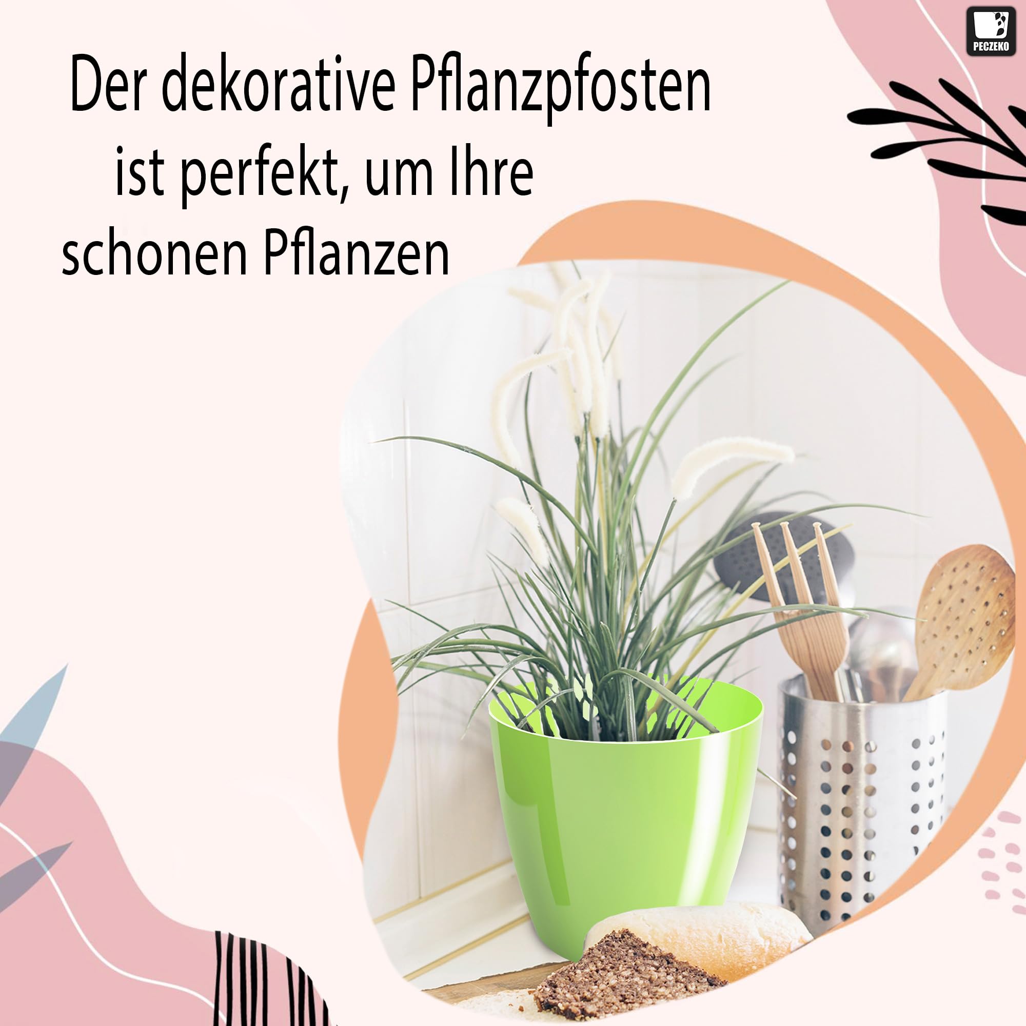 Macetas Brillantes Macetas Decorativas Hierbas Macetas Redondas de plástico duraderas y Ligeras para salón, Comedor, Cocina, terraza, balcón Juego de 2 Piezas (Antracita, diámetro 16 cm) — view 91
