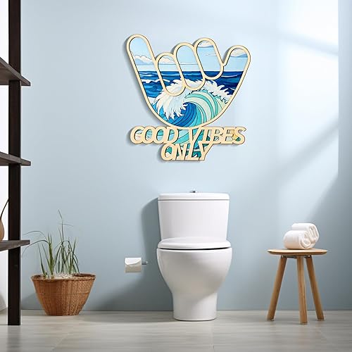 Miniatura 8 de Bnesi Decoración hawaiana de madera, letrero de mano de surfista, decoración de pared de tabla de surf, decoración de pared para habitación de