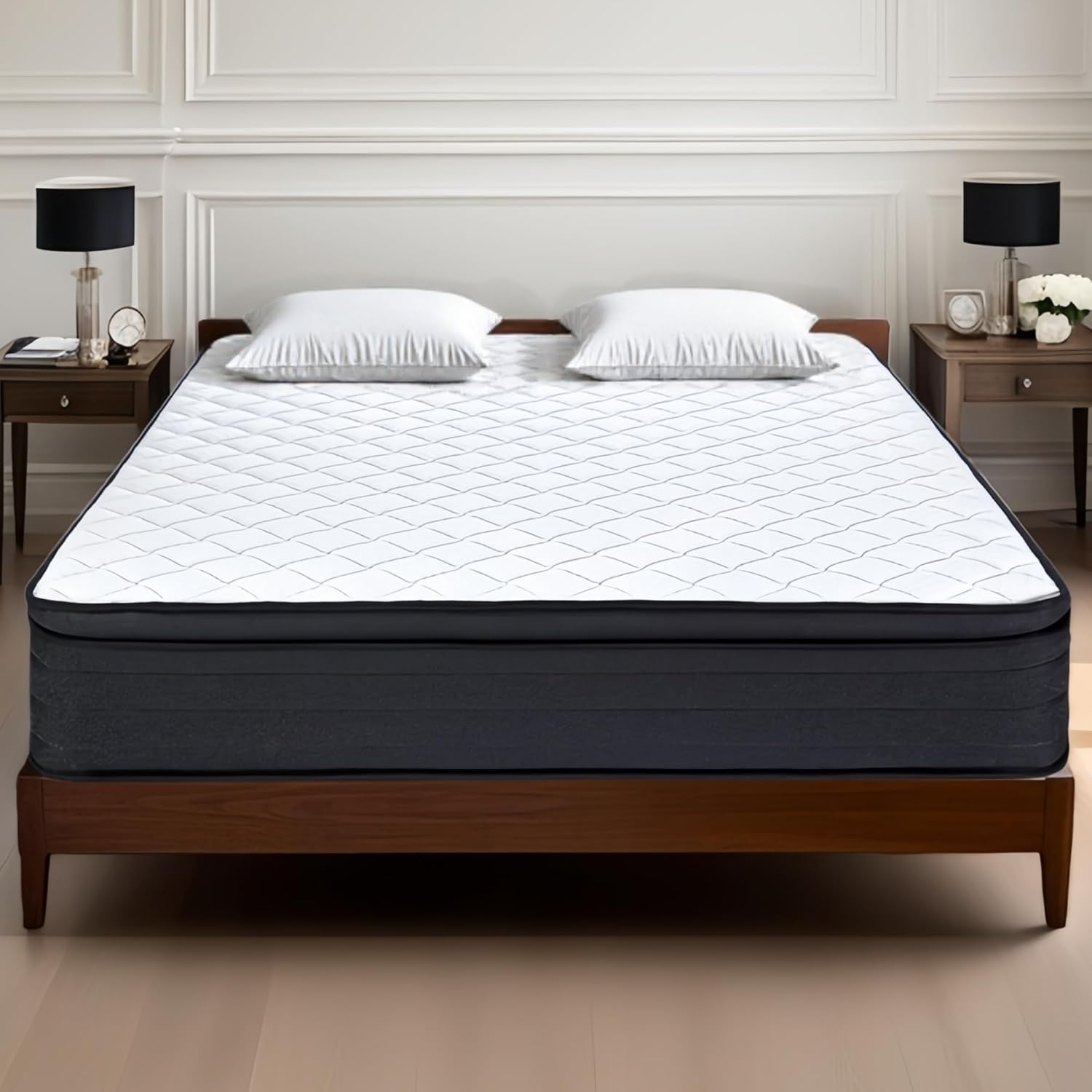 12 Inch King Size Mattress,Memory Foam Hybrid Mattresses in a Box,Individual Pocket Springs King Bed Mattress for Pressure Relief, Motion Isolation, Medium Firm,CertiPUR-US