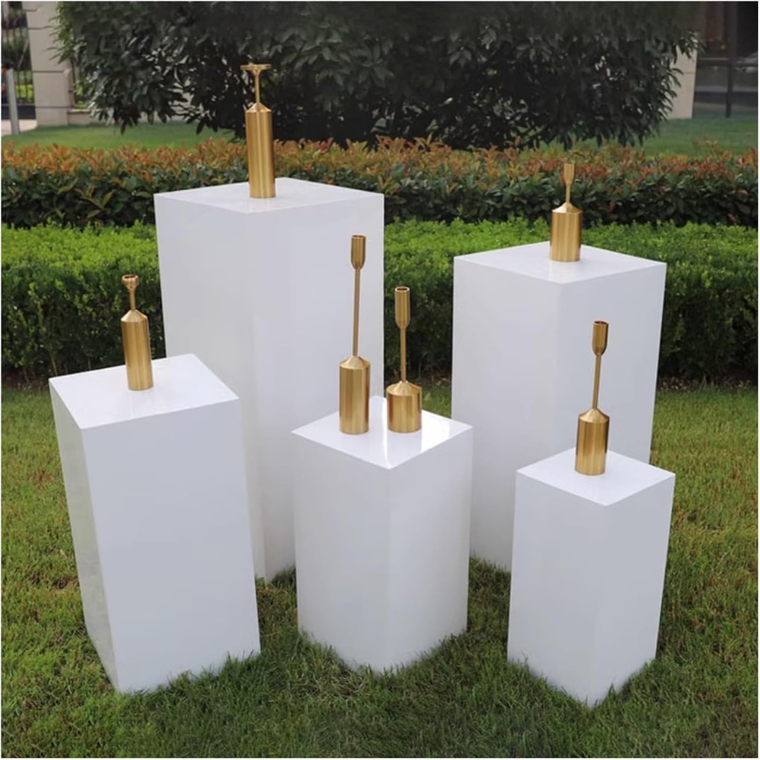 Colonna con piedistallo Quadrato Bianco for Esposizione di sculture e alzate for Negozi(50x50x40cm)