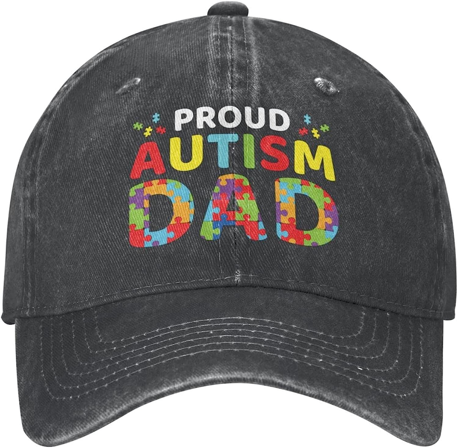 Loujin Unisex Black Baseball Cap Autism Awareness Hat Prouds Autism Dad Hat Men Dad Hats Graphic Hats