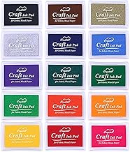 【LUYING】Stamp Pad Colorful Stamp Pad 15-Color Set Wooden Material DIY High-Color Development Handmade DIY Finger Painting Colorful Ink Seal (All 15 Single-Color Set)