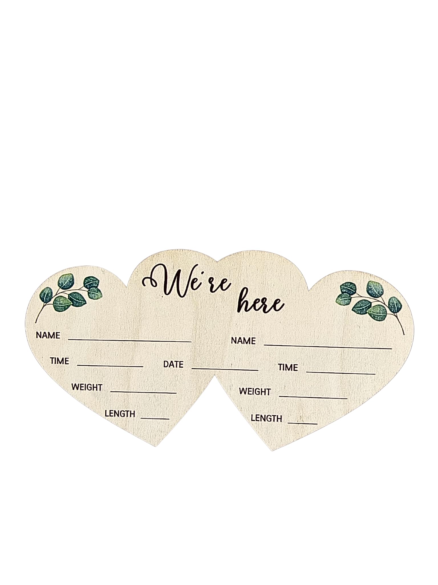 Twin Birth Announcement Sign Newborn Sign Twins Baby Announcement