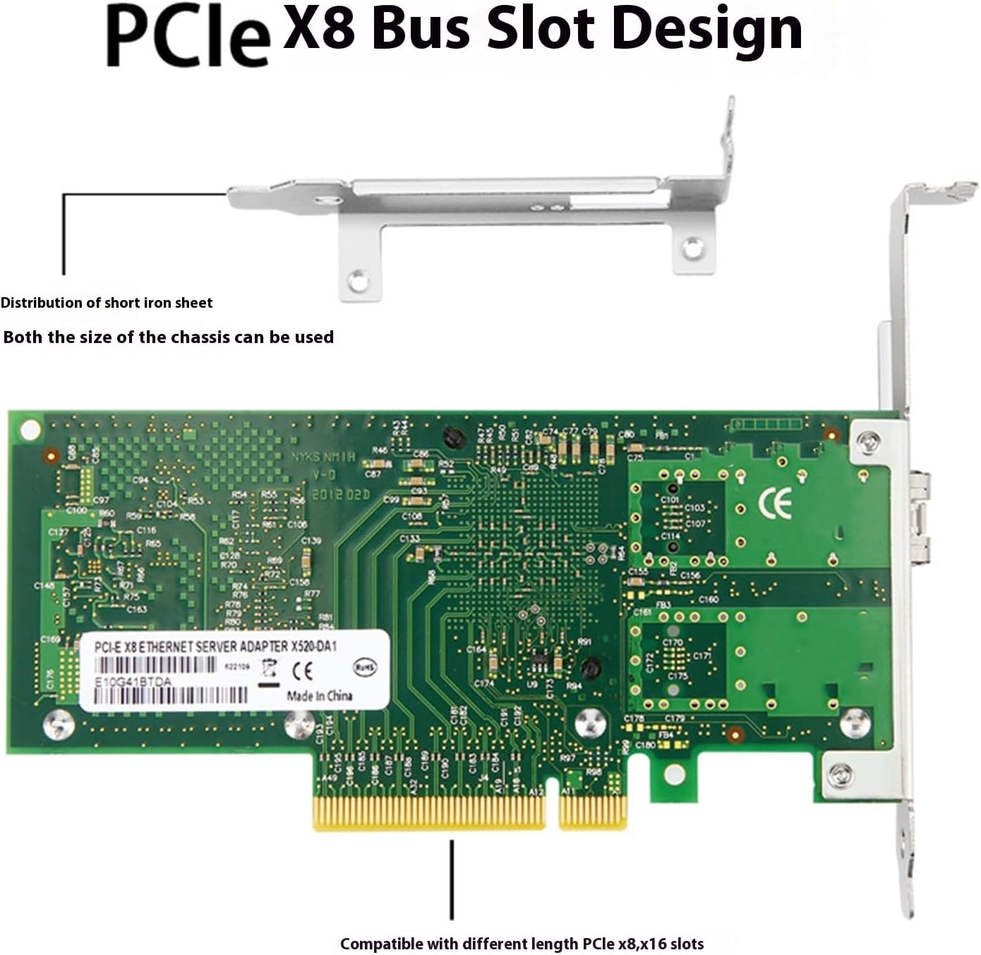 PCIExpress 8X 10Gbps イーサネットカード サーバーおよびデスクトップ用 SFP+インターフェイス搭載 強化された