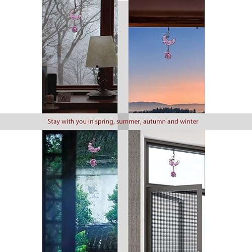 Miniatura 5 de Accesorios de coche hechos a mano con cristales de chakras de luna espejo retrovisor de automóvil adornos colgantes de decoración colgantes bonito