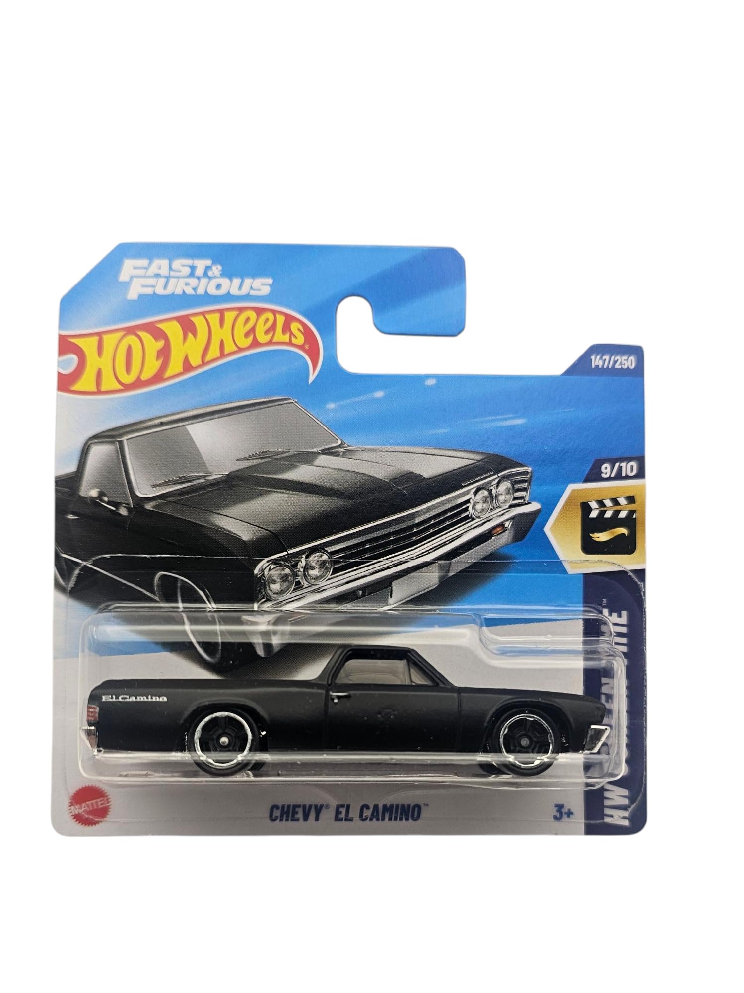 Hot Wheels Fast & Furious Chevy El Camino, Black Die-Cast Model Car, 1:64 Scale