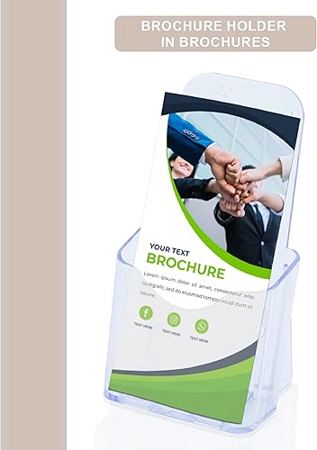 Miniatura 5 de SHAAN STANDS - Soporte para folletos, organizador de encimera acrílico triple de 4 pulgadas de ancho, ahorra valioso espacio en la encimera con