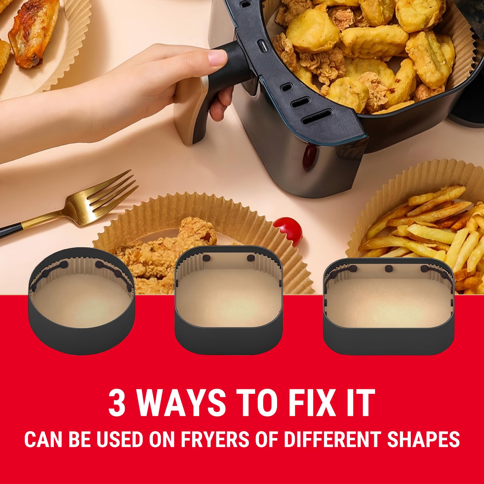 [Zestaw 2/4] Silikonowe Magnesy do Papieru do Pieczenia Airfryer - Zapobiegają Przykrywaniu Żywności, Magnetyczna silikonowa naklejka mocująca,Do Ninja/Philips/Cosori