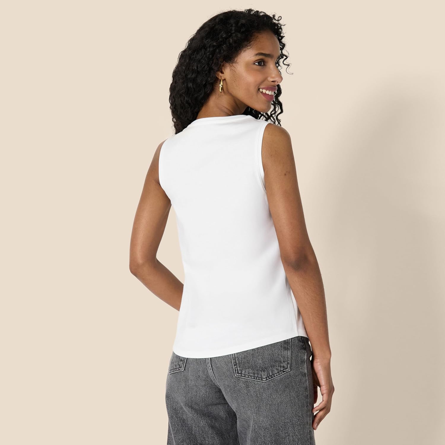 Amazon Essentials Women's Regular-Fit 100% Cotton Sleeveless Tank Top, Pack of 2 - Image 2