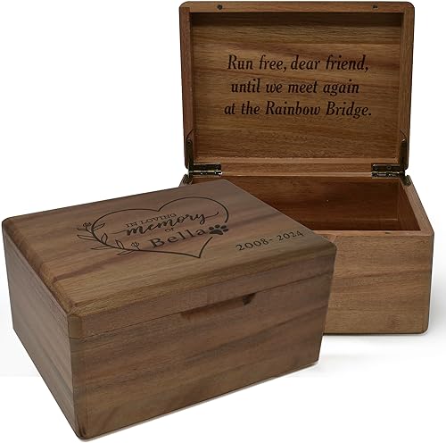 Miniatura 84 de Caja de madera grabada personalizada grande – Caja de recuerdo de madera de acacia con mensaje oculto personalizado, cajas de memoria de nogal para