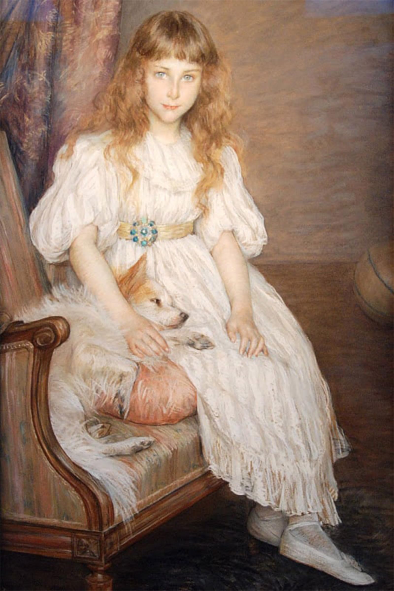 SERENDIPITP Vintage Wall Art Canvas Nordic Poster Canvas Print Picture Portrait De Mademoiselle Adeline Pozanska Enfant by Louise Breslau Wall Art Poster for Home Decor 60x90cm