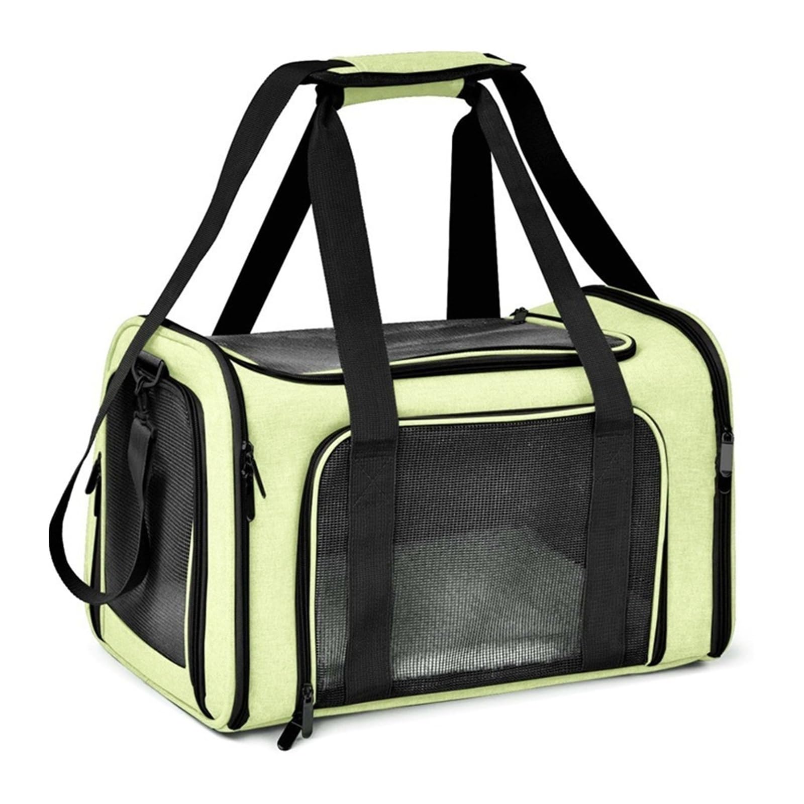 Sac chat et petit chien pliable vert anti-stress avec filet pour voiture