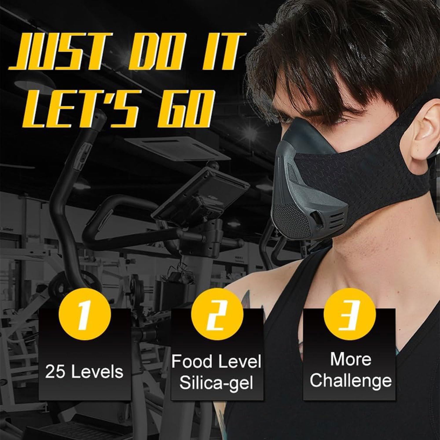 Máscara de Altitud para Entrenamiento, 25 Niveles de Resistencia Respiratoria Ajustable, Aumenta la Capacidad Pulmonar y la Resistencia para Correr Ciclismo Cardio y Fitness