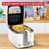 Tefal - Friggitrice “Super Uno Access FR3100”, capacità 2,2 L, parti lavabili in lavastoviglie, filtro antiodore, contenitore estraibile, colore bianco/grigio - 6