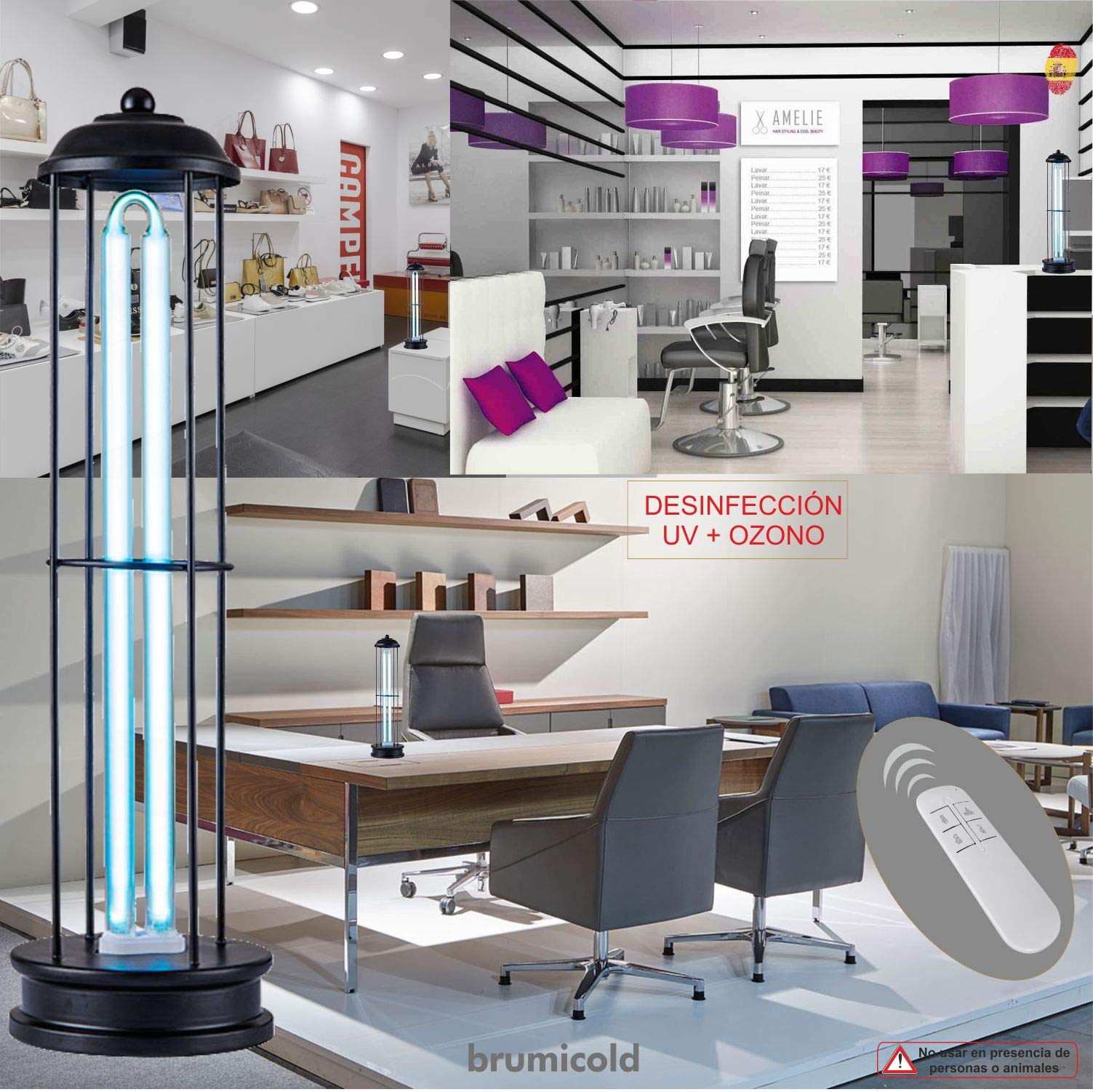 Lampara Uv, + OZONO con MD 36W y programable 15/30/60 minutos, elimina virus, bacterias, hongos.
