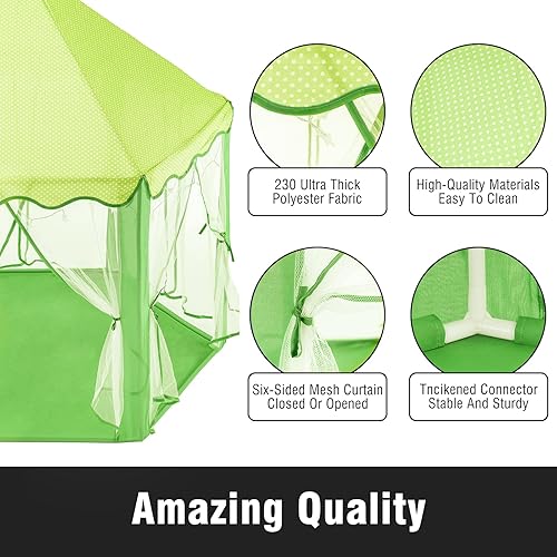 Miniatura 2 de Tienda de campaña de princesa para niños, tienda de campaña de castillo con luces LED de estrellas, juguetes grandes para niños para interiores y