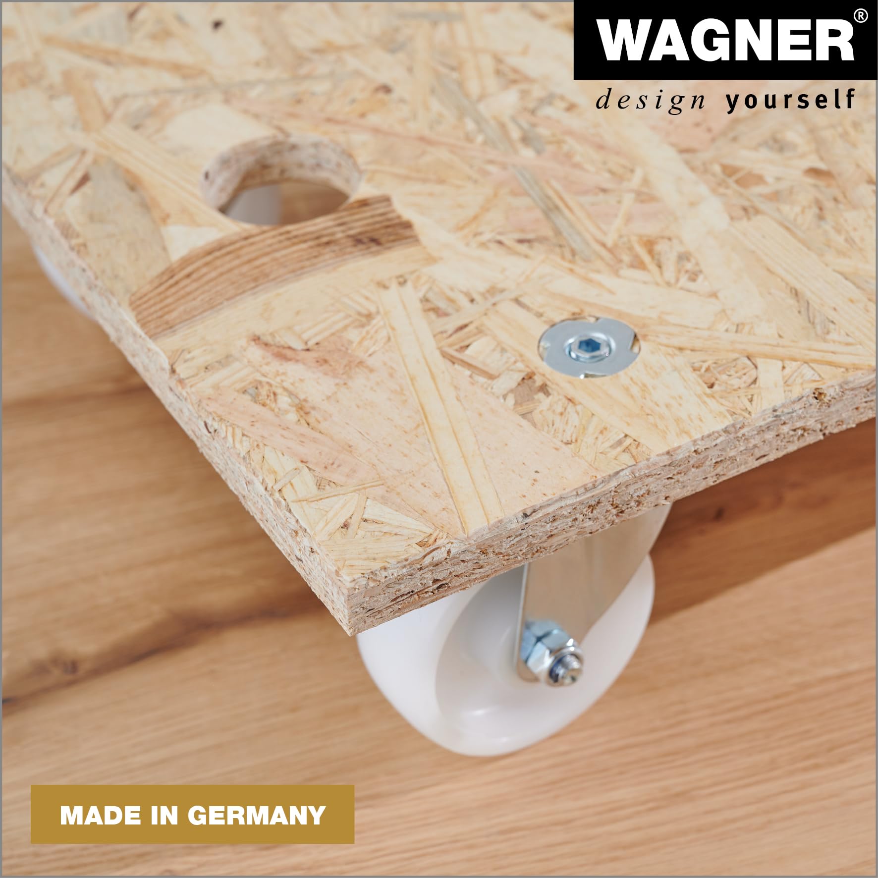 WAGNER Carrello da trasporto MM 1141 I 57,5 x 30 cm I ruote di trasporto soft a scorrimento facile per protezione del pavimento - per carichi pesanti I portata 250 kg - 20114101