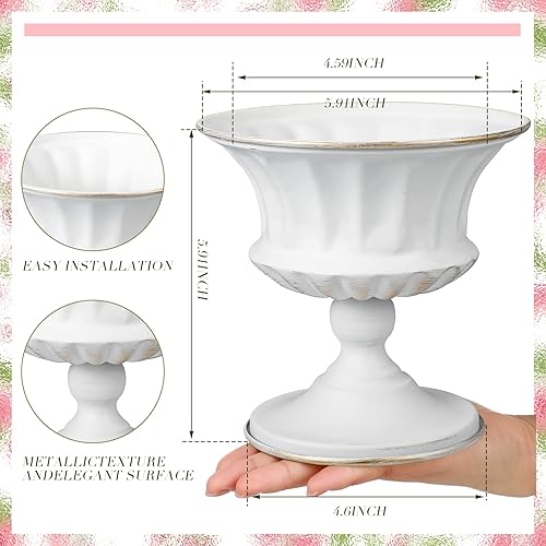 Miniatura 9 de Gerrii 12 jarrones para centros de mesa, jarrones de compota de metal, maceta para trompeta, soporte de flores, flores de pedestal pequeño para