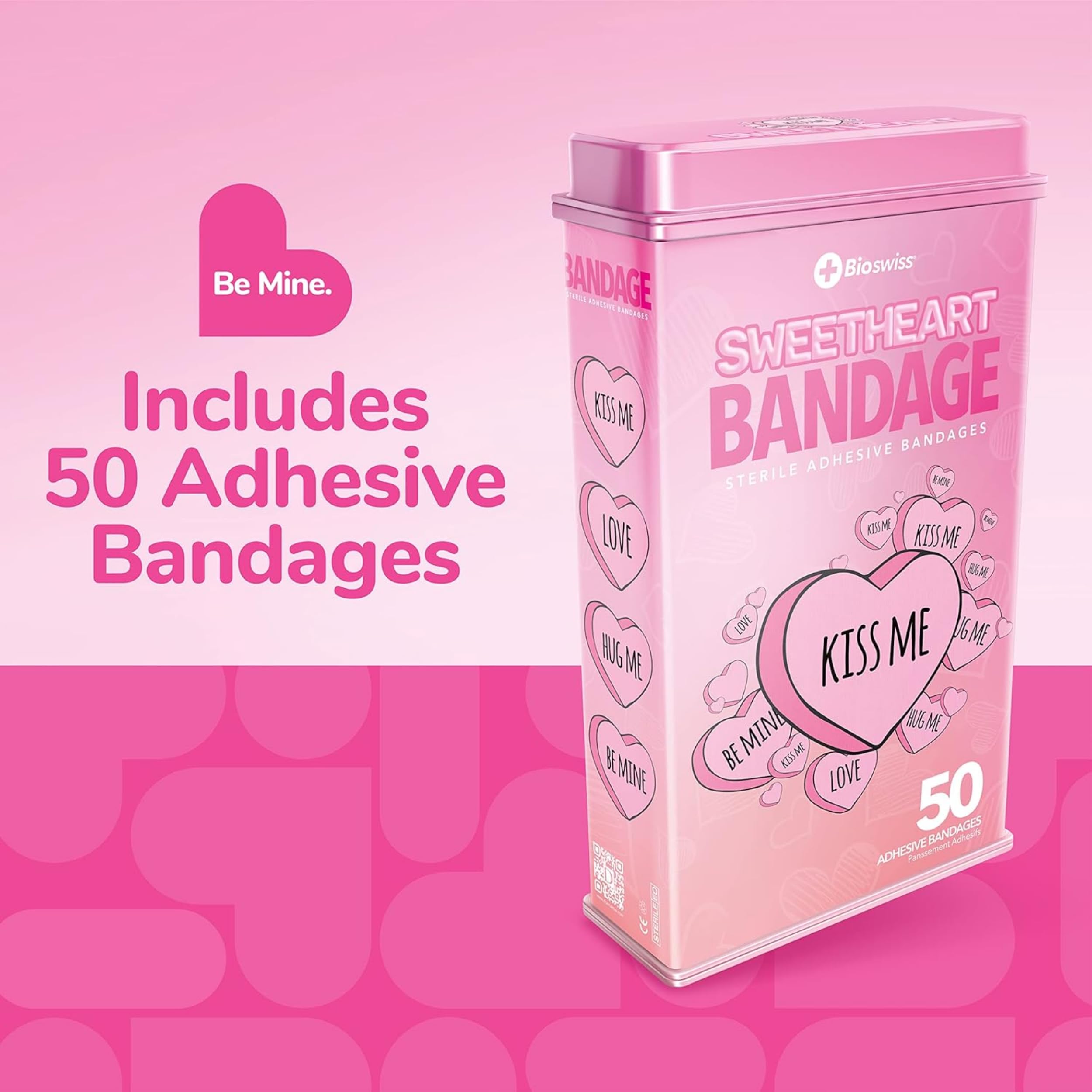 BioSwiss Bandaids für Kinder, 50 sterile Bandagen in einzigartiger Form, bunt, lustig, niedlich, Mädchen, Kinder, Erwachsene, Erste Hilfe, schützt Kratzer und Schnitte, Wellness für