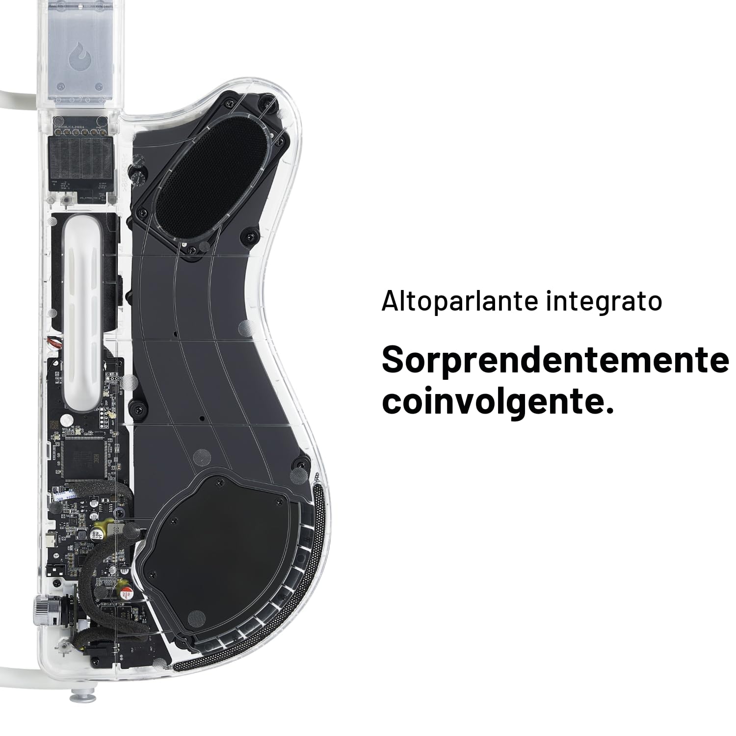 LAVA GENIE Chitarra Intelligente Senza Corde, Elettroacustica, Centinaia di Preset, Altoparlante Integrato, Pieghevole, Portatile (30,5" Bianco)