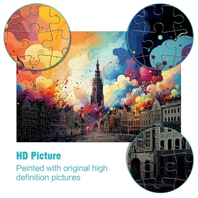 Foto 2 de 7 de Jigsaw Puzzle Adult Color Antwerp Adults 1000 Pieces Puzzle 10.27 in x 14.96 in Cardboard Puzzles for Adults&…
