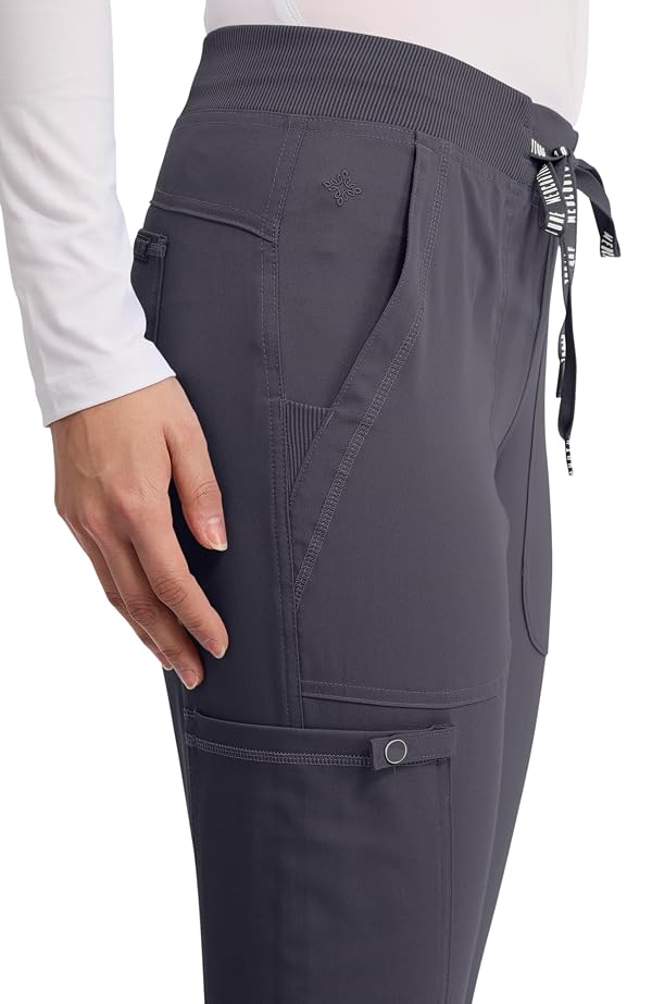 Med Couture Scrub Pants for Women Cargo Jogger Bottoms with 5 Pockets, Lightweight, Ultra Soft, 2-Way Stretch Fabric - MC7710, L, Pewter by Med Couture - Image 7