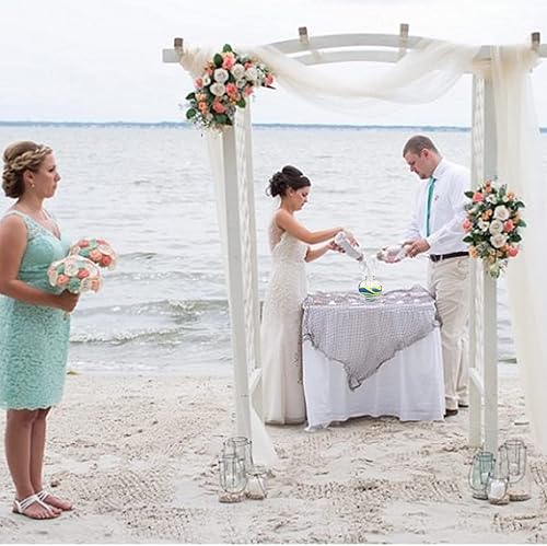 Miniatura 2 de Mengmall Kit de ceremonia de arena para boda, juego de unidad de boda, jarrones decorativos hechos a mano (arena marrón y blanca incluida)