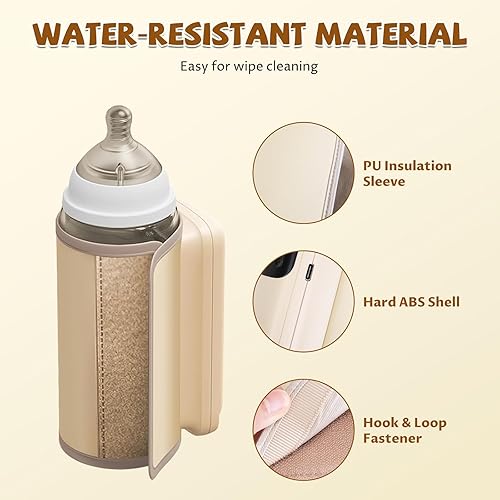 Miniatura 9 de Calentador de biberones portátil Calentador de viaje de calentamiento rápido de 6 temperaturas con luz nocturna Ajuste universal para la mayoría