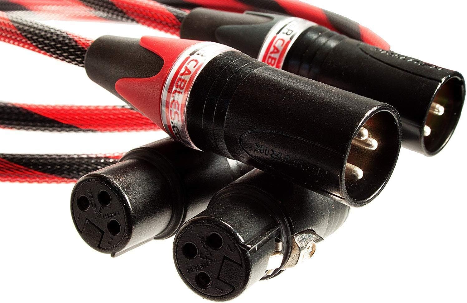 Holiday Deals 🛒 Better Cables Silver Serpent Anniversary Edition Red/Black Balanced XLR Audiophile Audio Cables (Pair - 2 Cables) - High-End, High-Performance, Silver/Copper Hybrid, Low-Capacitance - 25 Feet