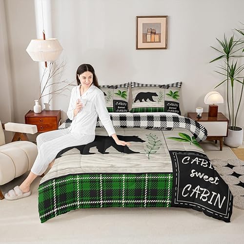 Miniatura 40 de Juego de edredón de Navidad para niños tamaño queen, ropa de cama festiva de dulces navideños, decoración de dormitorio/cabaña de Navidad para Multi