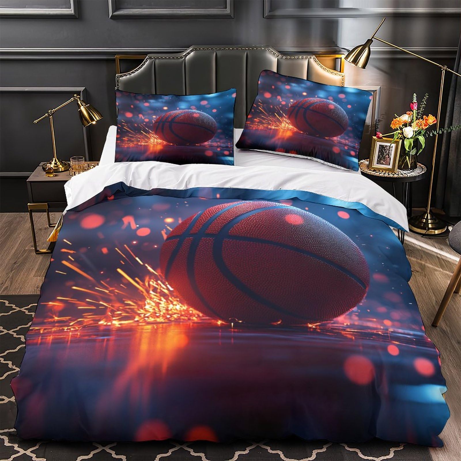 Housse de couette basketball 140x200 à offrir pour la décoration d'une chambre