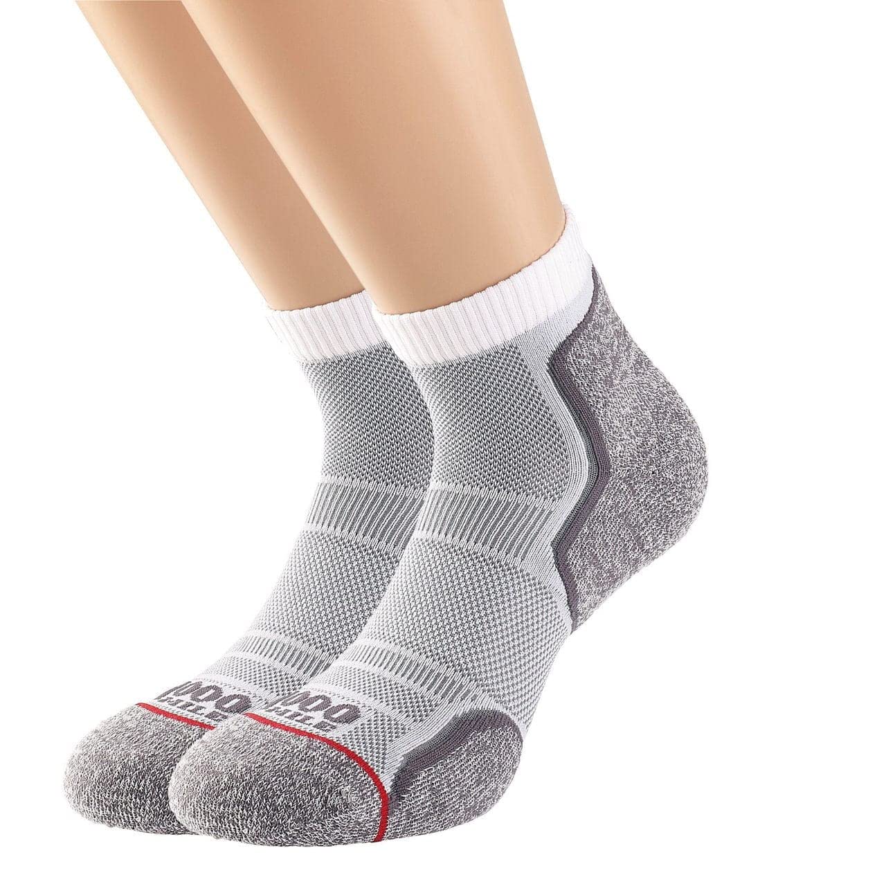 1000 Mile Run Anklet Repreve Single Layer Socks Silver Orange Green - Large Twin Pack Multicolor
