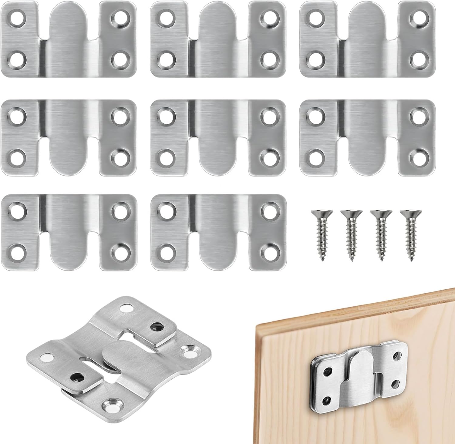 10 conectores acero inoxidable para muebles Nevoluxer